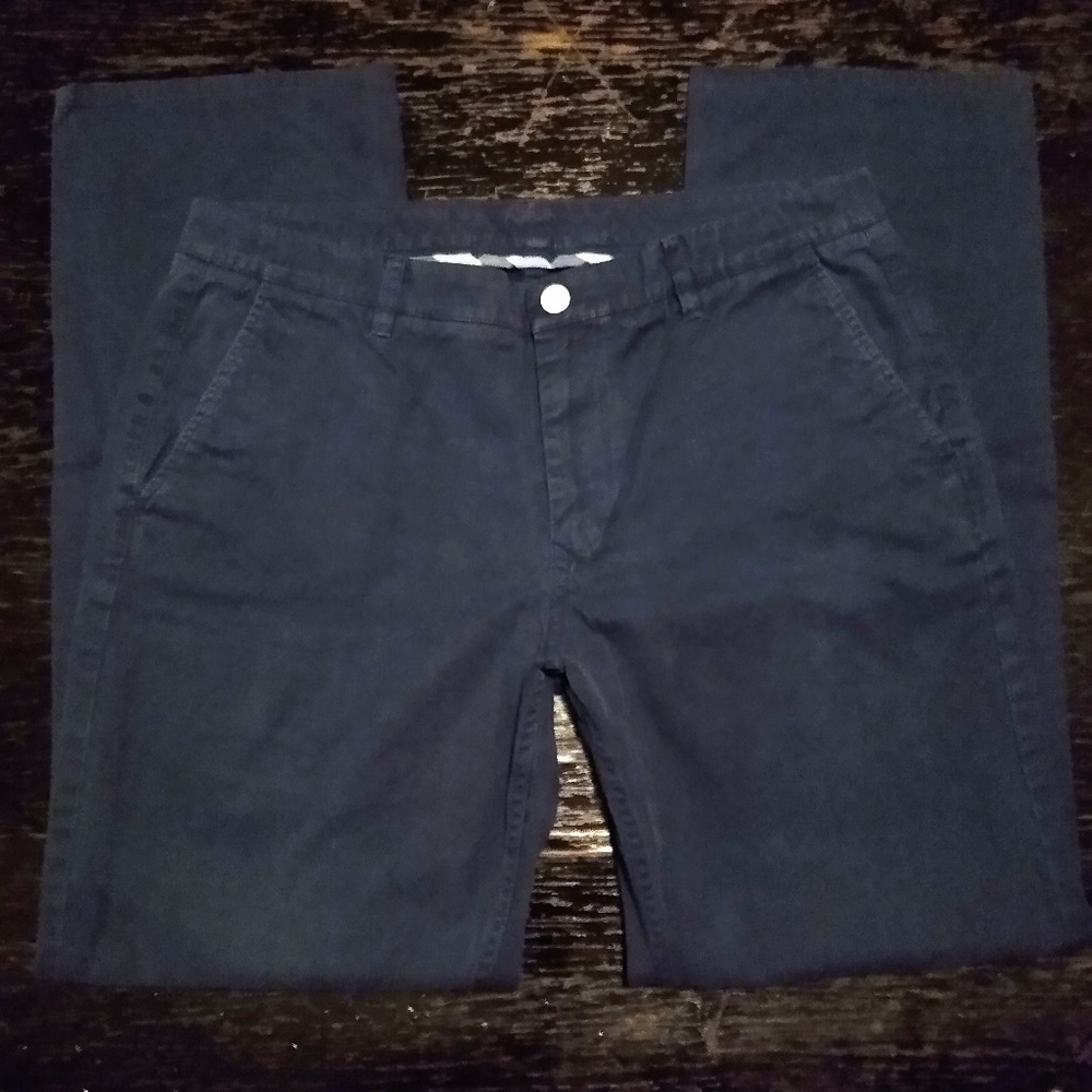 Bonobos Navy Blue Straight Fit Washed Chinos